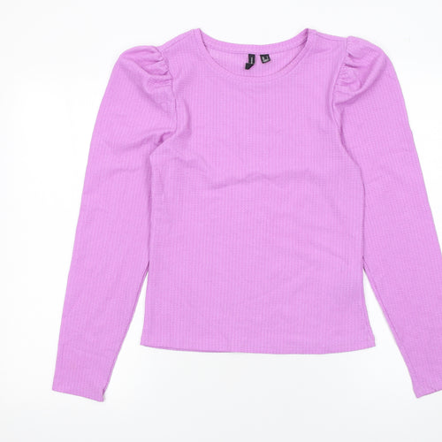 Vero Moda Women’s Purple Puff Sleeve Long Sleeve Knit Top Size S
