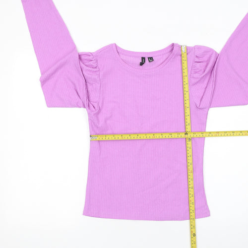 Vero Moda Women’s Purple Puff Sleeve Long Sleeve Knit Top Size S