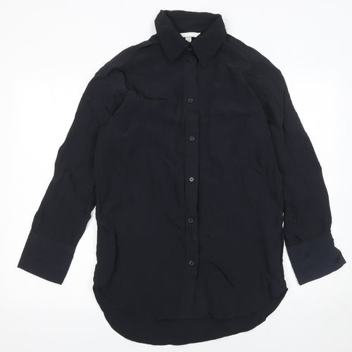H&M Women's Black Button-Up Long Sleeve Shirt XS