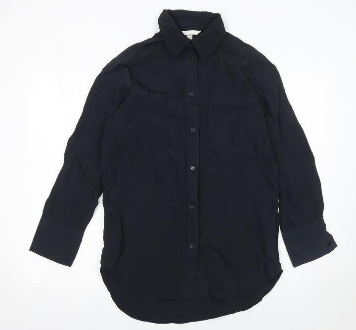 H&M Women's Black Button-Up Long Sleeve Shirt XS