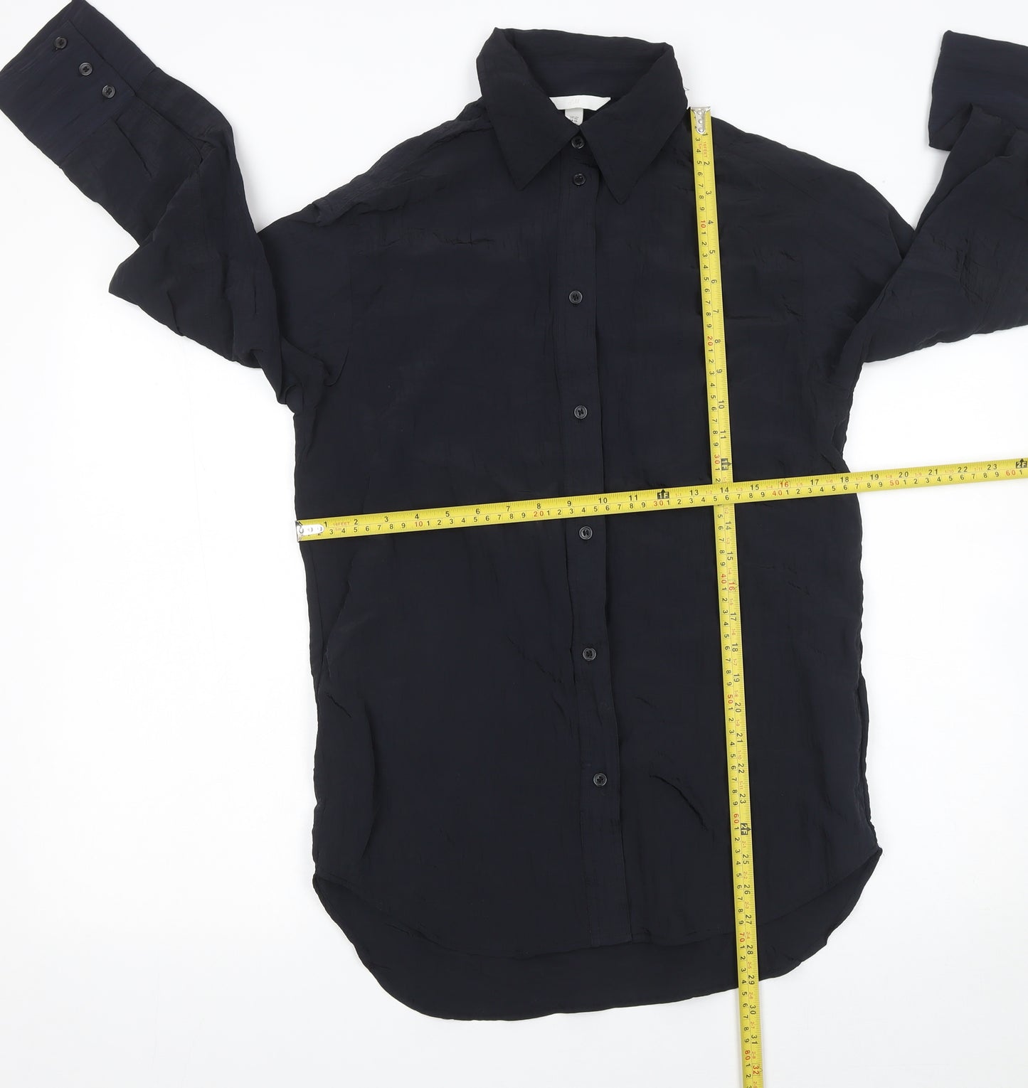 H&M Women's Black Button-Up Long Sleeve Shirt XS