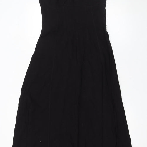 Zara Women Black Midi A-Line Strappy Dress Size M