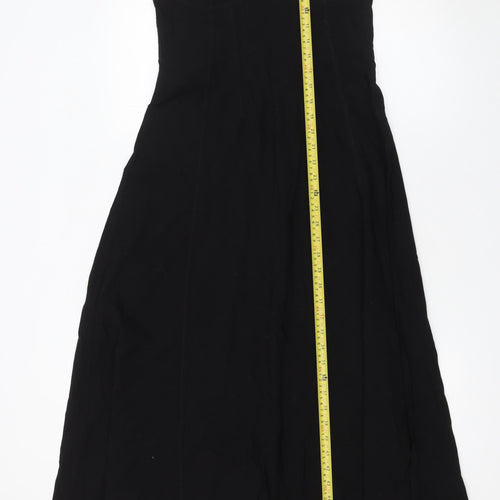 Zara Women Black Midi A-Line Strappy Dress Size M