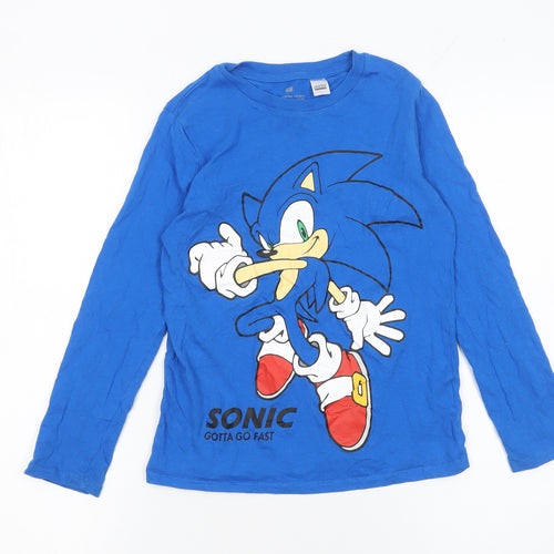 H&M Boys Blue Sonic the Hedgehog Long Sleeve T-Shirt 8-10 Years
