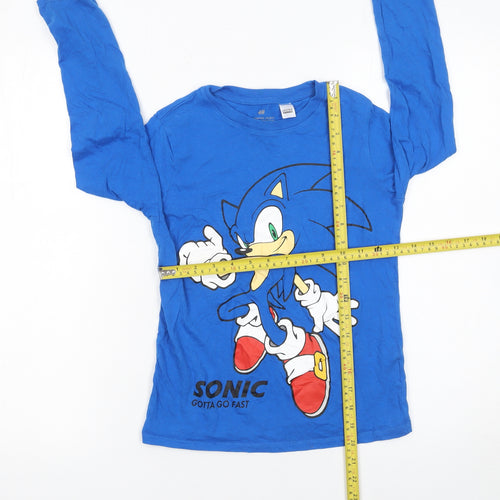 H&M Boys Blue Sonic the Hedgehog Long Sleeve T-Shirt 8-10 Years