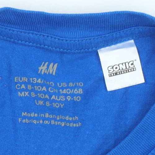 H&M Boys Blue Sonic the Hedgehog Long Sleeve T-Shirt 8-10 Years