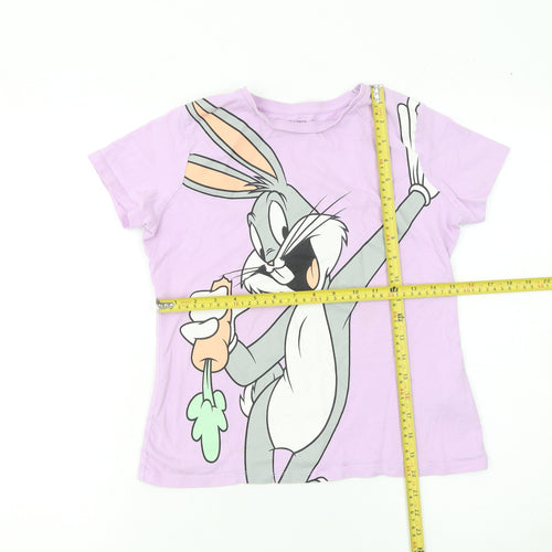 Looney Tunes Teens Purple Bugs Bunny T-Shirt Size 12 Cotton Casual