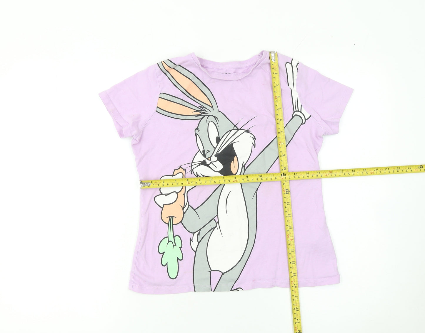 Looney Tunes Teens Purple Bugs Bunny T-Shirt Size 12 Cotton Casual
