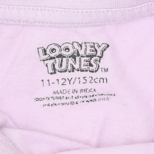 Looney Tunes Teens Purple Bugs Bunny T-Shirt Size 12 Cotton Casual