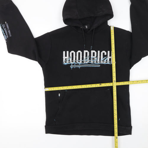 Hoodrich Men's Black Graphic Pullover Hoodie Size S Streetwear Style