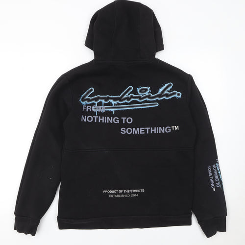 Hoodrich Men's Black Graphic Pullover Hoodie Size S Streetwear Style