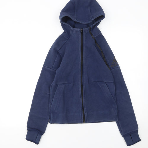 Adidas Boys Blue Full Zip Fleece Hoodie 11-12 Years