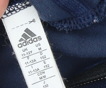Adidas Boys Blue Full Zip Fleece Hoodie 11-12 Years