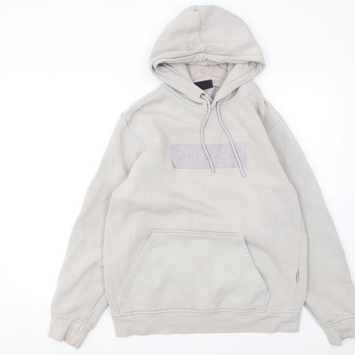 Nicce Men’s Beige Pullover Hoodie Size S Regular Fit Fleece