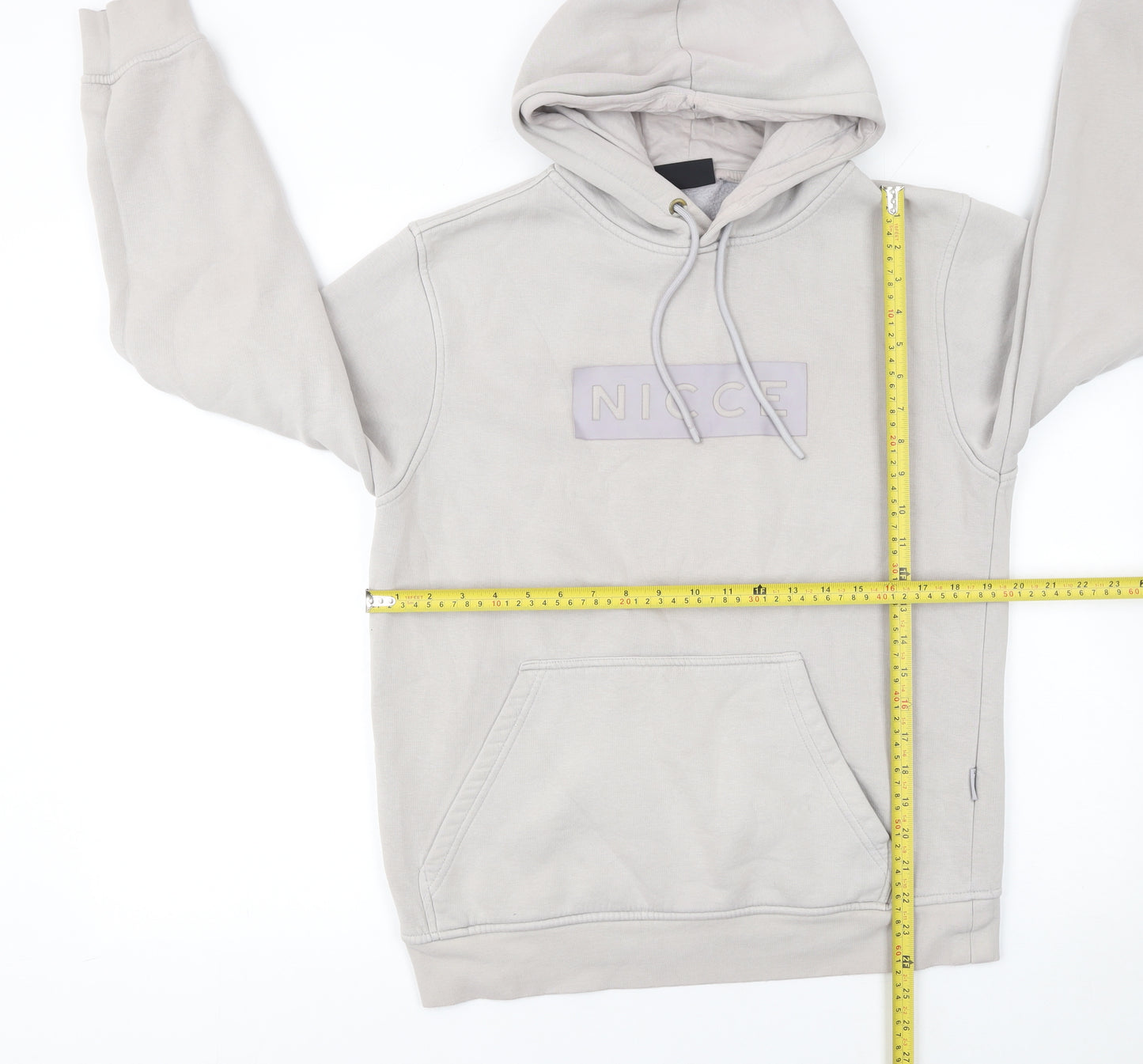 Nicce Men’s Beige Pullover Hoodie Size S Regular Fit Fleece
