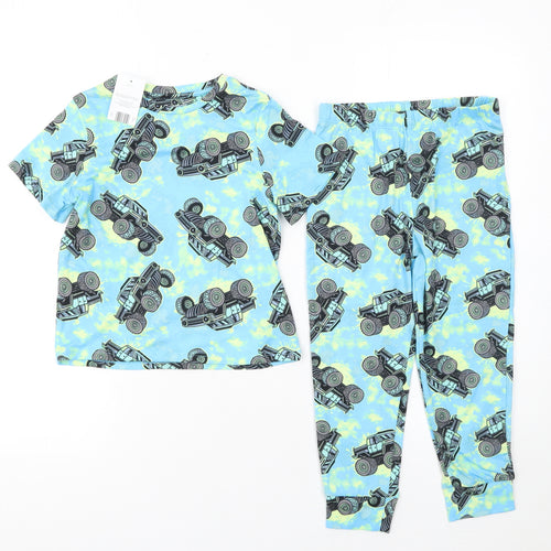 Originals Boys Blue Monster Truck Pyjama Set 4-5 Years Jersey Cotton