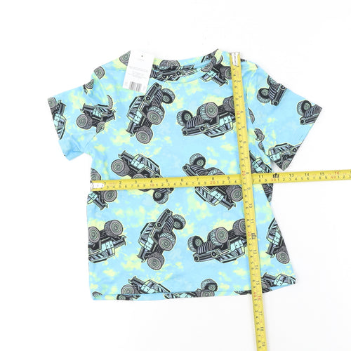 Originals Boys Blue Monster Truck Pyjama Set 4-5 Years Jersey Cotton