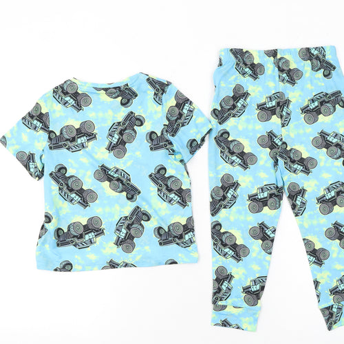 Originals Boys Blue Monster Truck Pyjama Set 4-5 Years Jersey Cotton