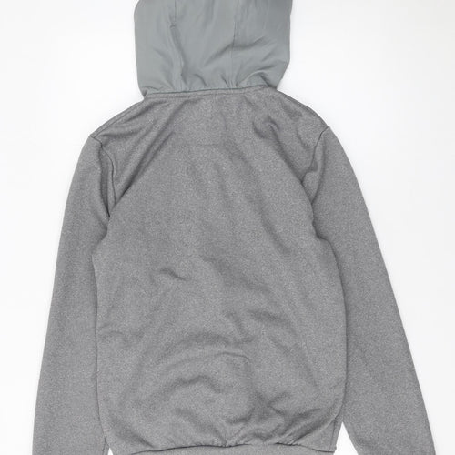 McKenzie Men Grey Full Zip Fleece Hoodie Size S Regular Fit