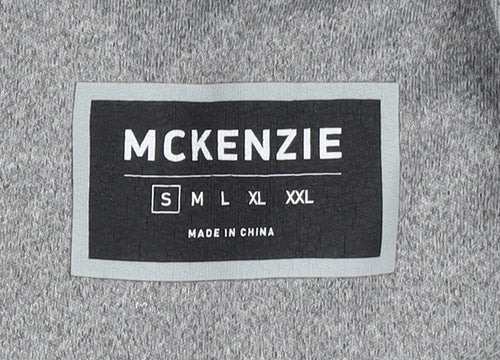 McKenzie Men Grey Full Zip Fleece Hoodie Size S Regular Fit