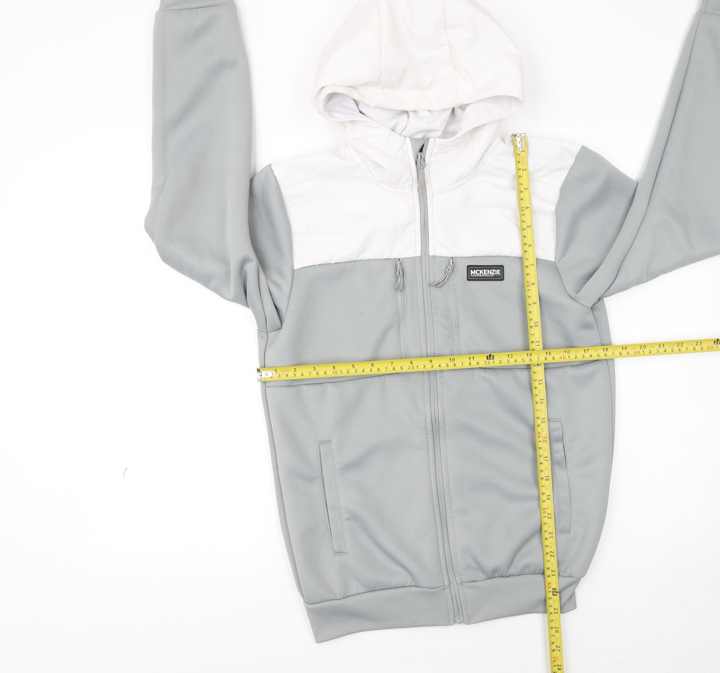 McKenzie Men's Grey Full Zip Hooded Sweatshirt Size S