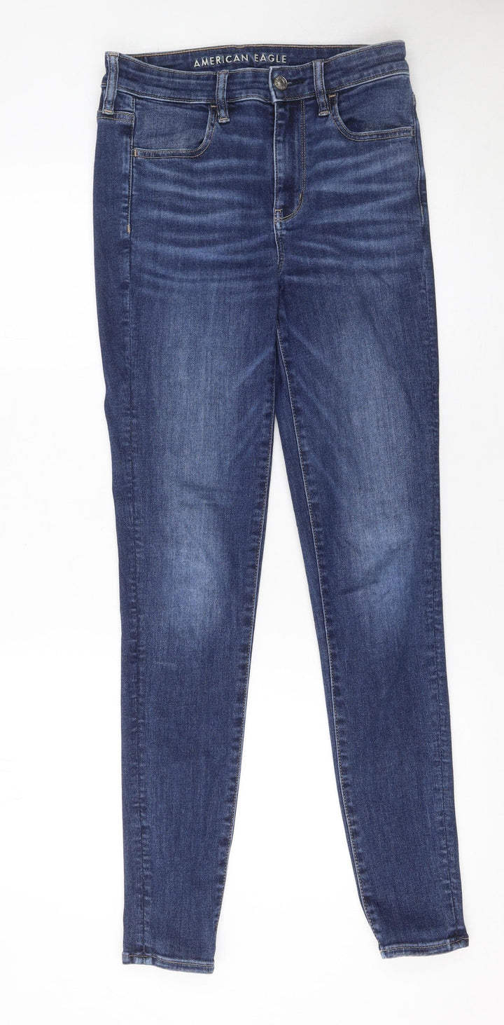 American Eagle Women’s Blue Skinny Jeans Size 10 Tall Denim Stretch