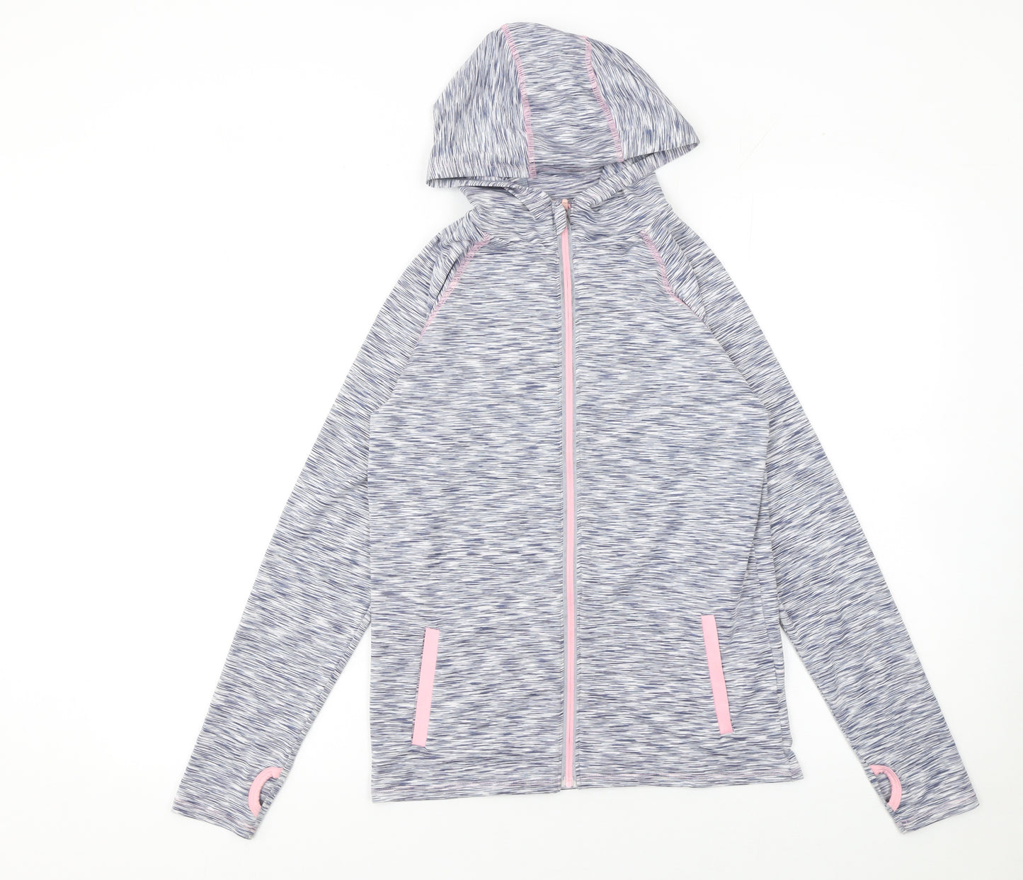 Young Dimensions Girls Grey Full Zip Active Hoodie 12-13 Years
