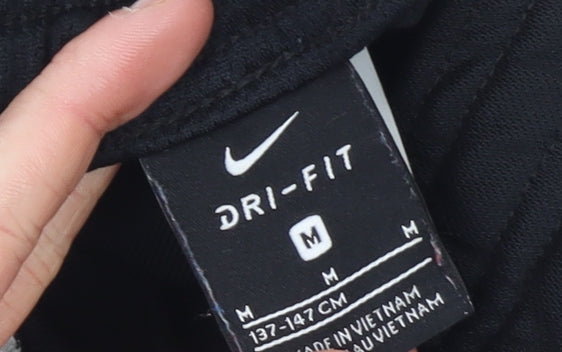 Nike Boys Black Dri-FIT Jogger Trousers M Moisture Wicking Sportswear
