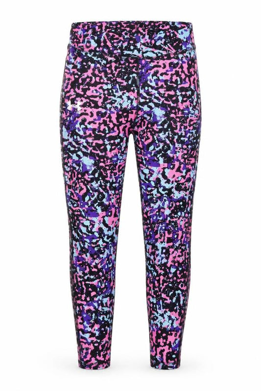 Front view of Under Armour girls’ multicoloured ankle leggings, size 146 slim, fit activewear