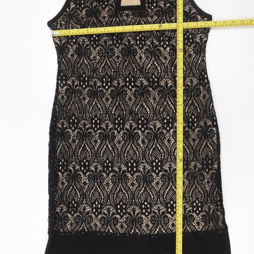 R&M Richards Women’s Black Lace Sheath Knee Length Dress Size 14 Party Formal