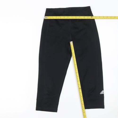 Adidas Women's Black Climalite Capri Leggings Size S 8-10 Moisture Wicking Activewear