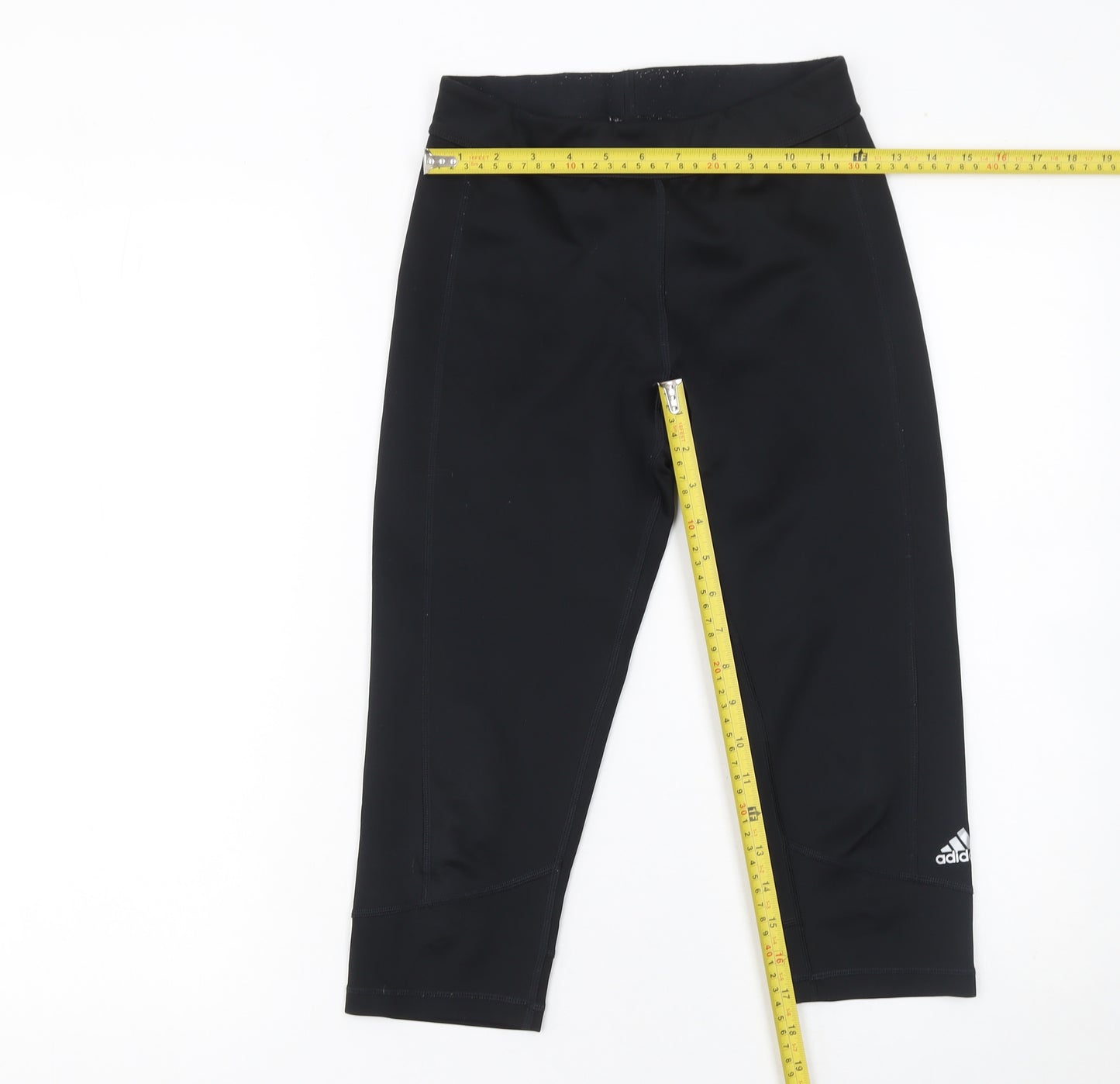 Adidas Women's Black Climalite Capri Leggings Size S 8-10 Moisture Wicking Activewear