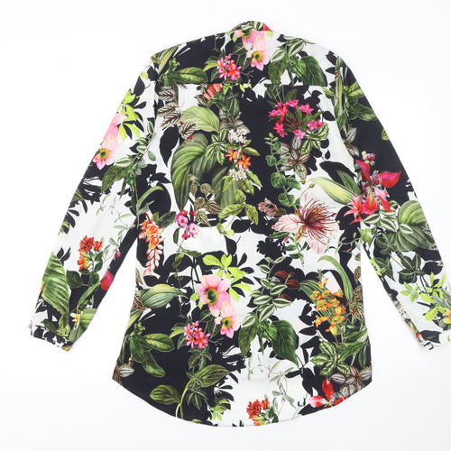 River Island Womens Floral Long Sleeve Button-Up Blouse Size 8