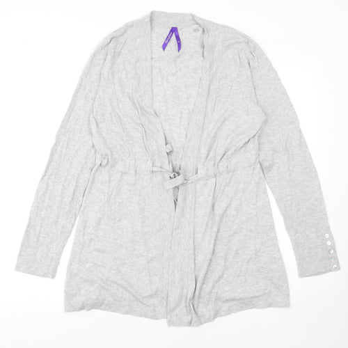 Séraphine Women's Grey Maternity Cardigan M Cotton Blend Tie Front