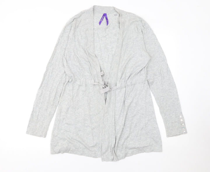 Séraphine Women's Grey Maternity Cardigan M Cotton Blend Tie Front