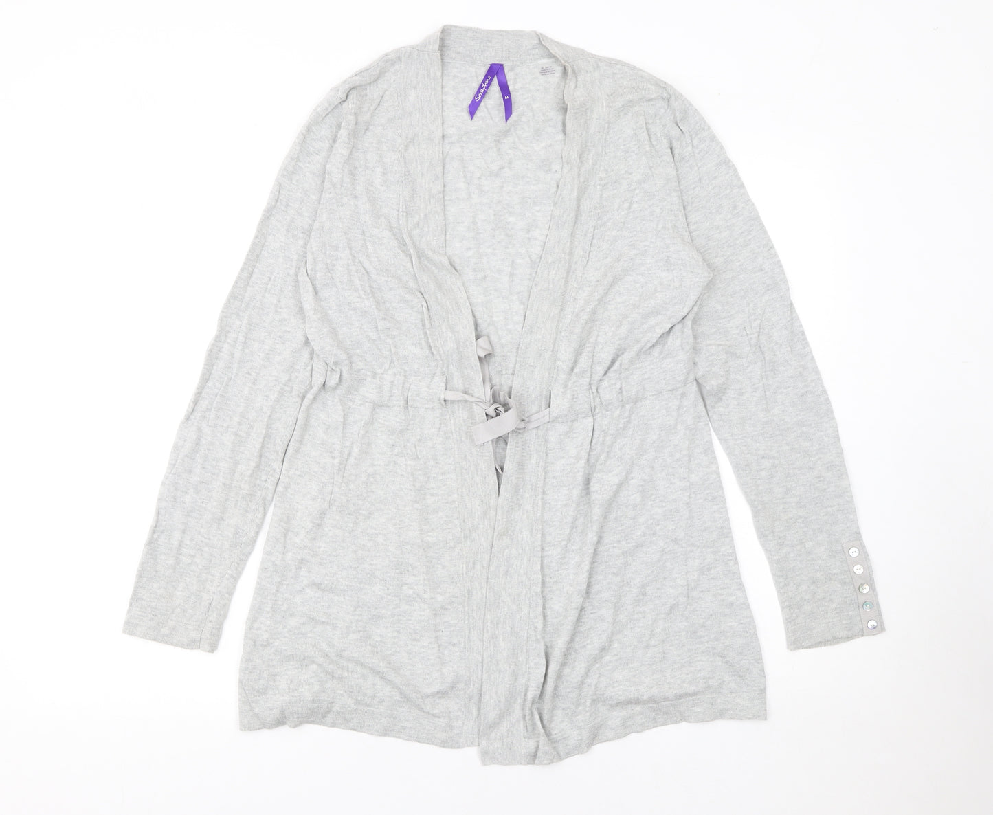 Séraphine Women's Grey Maternity Cardigan M Cotton Blend Tie Front