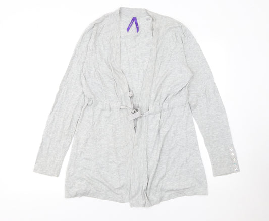 Séraphine Women's Grey Maternity Cardigan M Cotton Blend Tie Front