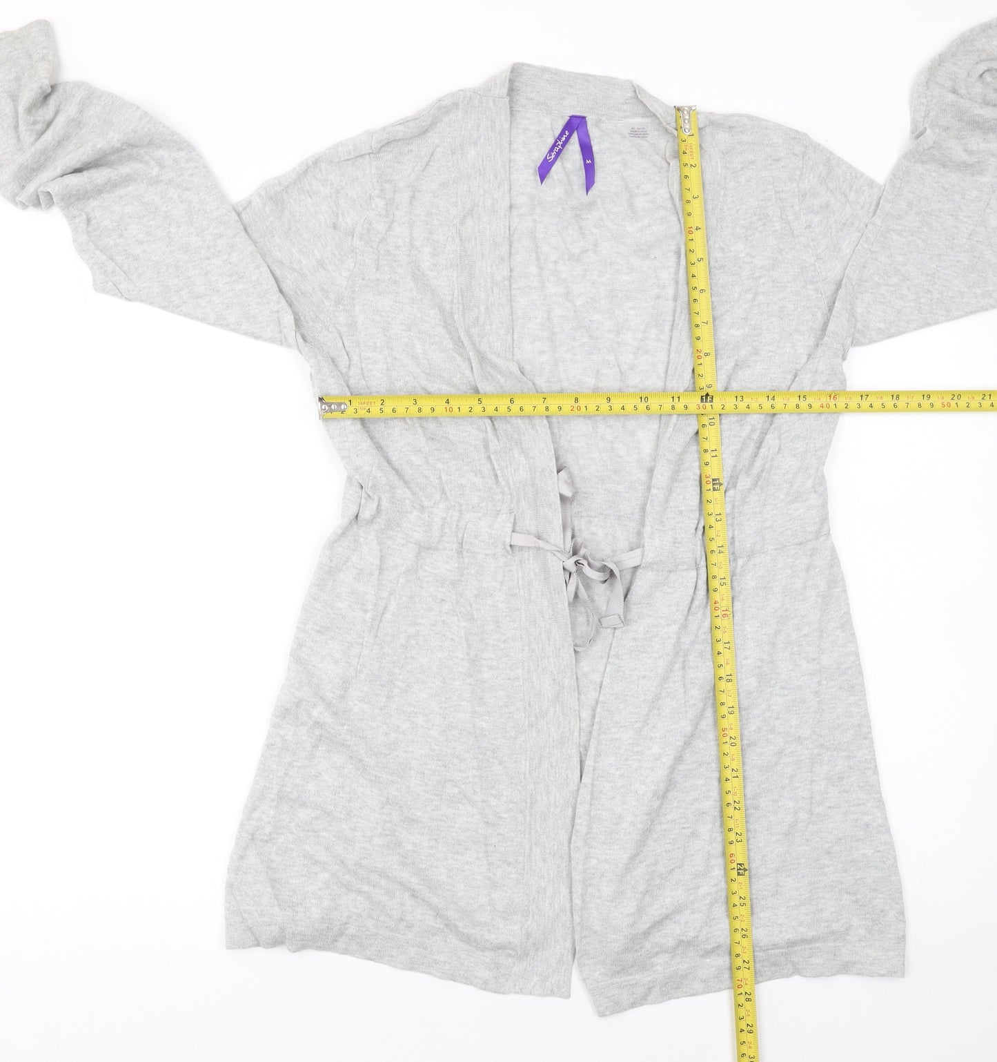 Séraphine Women's Grey Maternity Cardigan M Cotton Blend Tie Front