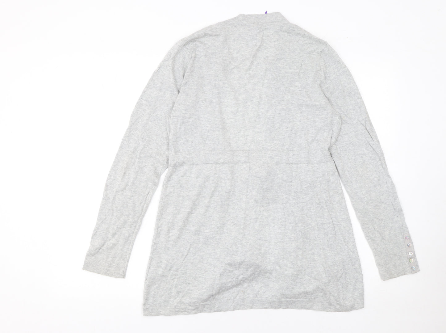 Séraphine Women's Grey Maternity Cardigan M Cotton Blend Tie Front