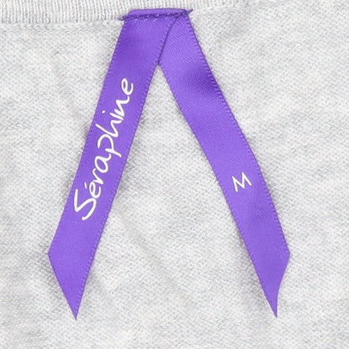 Séraphine Women's Grey Maternity Cardigan M Cotton Blend Tie Front