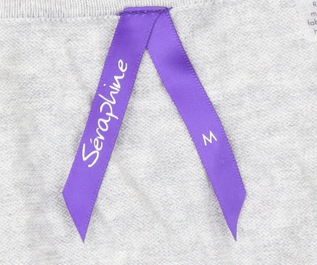 Séraphine Women's Grey Maternity Cardigan M Cotton Blend Tie Front