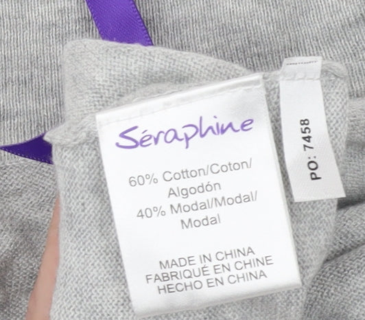 Séraphine Women's Grey Maternity Cardigan M Cotton Blend Tie Front