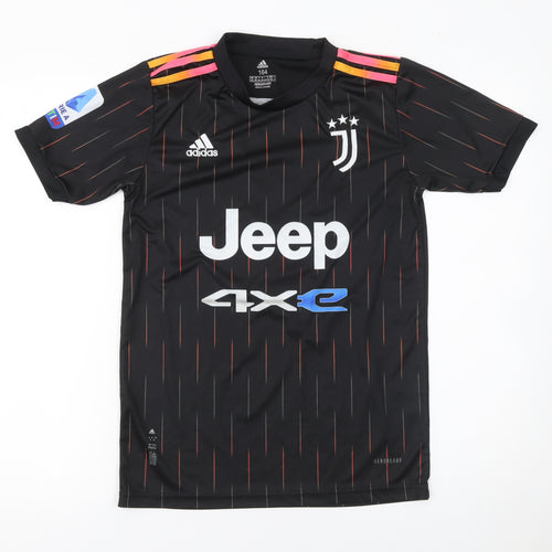 Adidas Boys Black Juventus Football Jersey T-Shirt Size 164