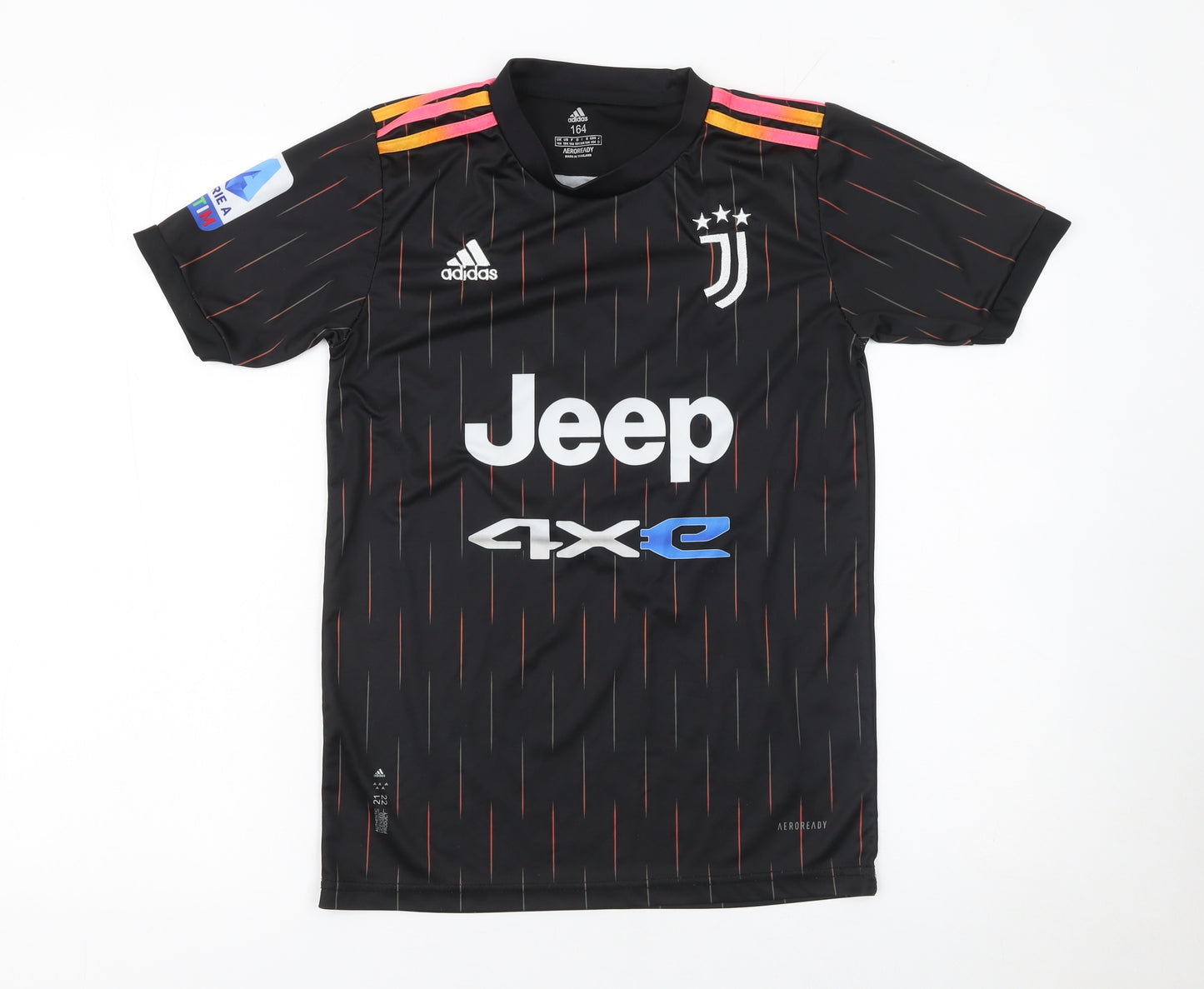 Adidas Boys Black Juventus Football Jersey T-Shirt Size 164