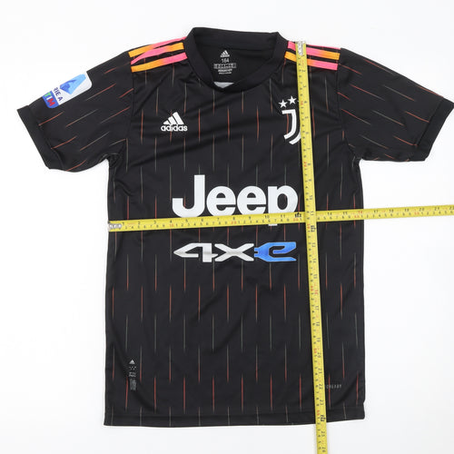 Adidas Boys Black Juventus Football Jersey T-Shirt Size 164