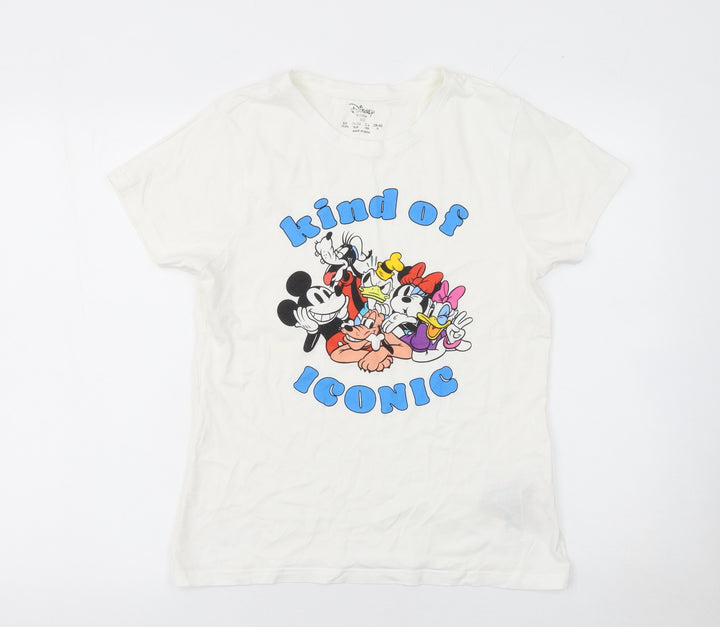 Disney Women’s White Mickey & Friends Graphic T-Shirt XS