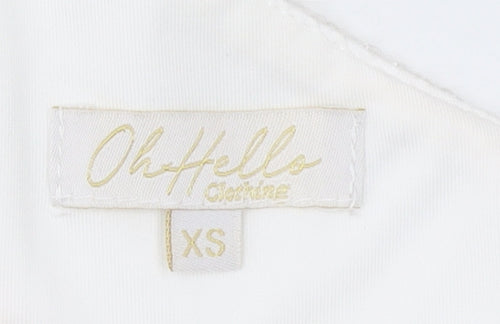 OhHello Clothing Women’s White Sequin One Shoulder Bodycon Dress XS