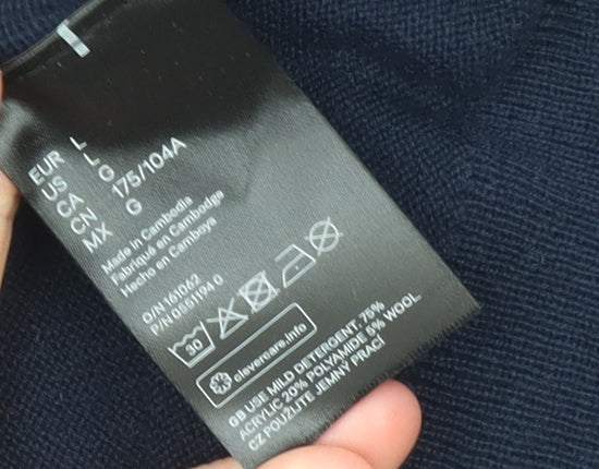 H&M Mama Women's Navy Blue Long Sleeve Bow Back Jumper Size L Maternity