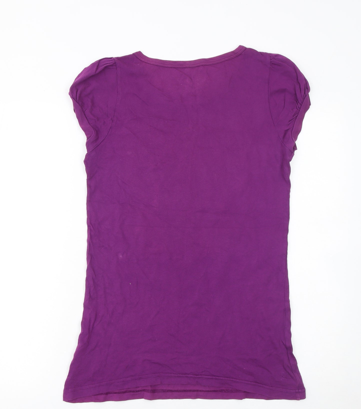 Juicy Couture Women's Purple Graphic Crew Neck T-Shirt L 100% Cotton