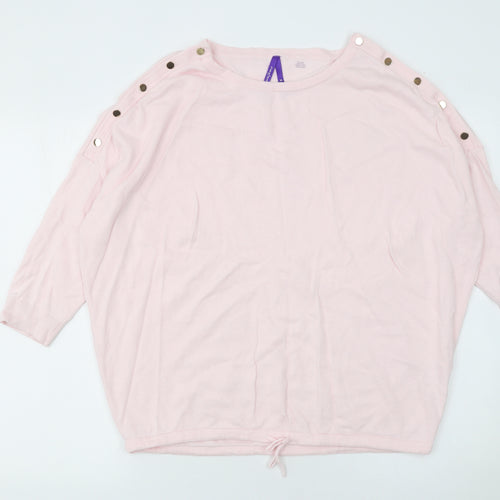 Séraphine Women's Pink 3/4 Sleeve Cotton Pullover Jumper Maternity M